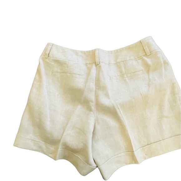 NWOT Apt 9 Linen metallic silver cream cuff mid rise 5” short 10 - Picture 5 of 16
